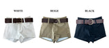 Sculpt Two-Button Spandex Shorts & Belt SET (3 Colors)