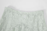 lace long skirt mint butterfly