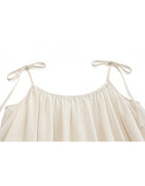 Hazel Sheer Ribbon Strap Frill Sleeveless Black