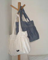 Mendel vintage dot cotton shirring shoulder bag