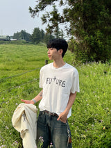 フューチャーセミクロップ半袖Tシャツ (4 Colors)