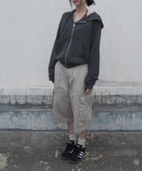 waffle hood zip-up
