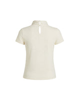 [PRE- FALL] Dahlia Satin Ribbon Scarf Slim Half Sleeve Top Ivory
