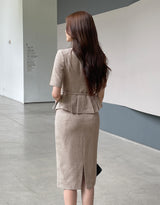 Renne Peplum Jacket (Belt Set)