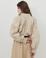 HEART PRINT VOLUME SHIRT [BEIGE]