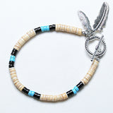 NA shell & turquoise beads bracelet