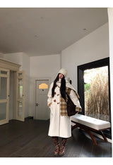 Celebrity toggle checkered long coat