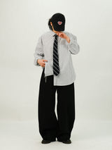 ST Basic Oxford Overfit Stripe Shirts