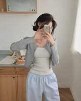 [MADE] Pop Color Ribbed Long Sleeve Cardigan