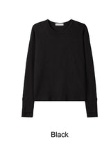 ティネンフィンガーホールワッフルクロップ長袖Tシャツ