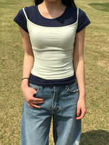 ジューシーデイリーUネック半袖Tシャツ (12c)