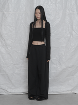 [mnem] ピュアボレロファーカーディガン (black)