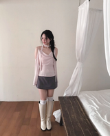 ロマンドレープカットオフショルダーブラウス タイセット