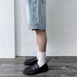ウォッシュド ディストレスド ワイド ショーツ