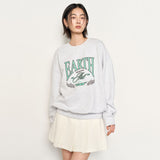 UNISEX EARTH Graphic Over Sweat [WHITE MELANGE GREY]