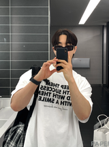 ナンバーキプデニムレタリングベーシックオーバーフィット半袖Tシャツ