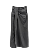 Liboen Ribbon Tie Long Skirt