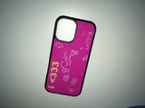 i <333 ラブグラスシルバーバンパーフォンケース  (vivid pink)