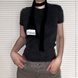 [MADE] Étang Knit scarf | Cotton_black