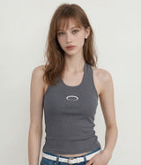 HORIZON RING HALTER NECK [CHARCOAL]