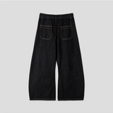 [Unisex]ステッチカーブフレアデニムパンツ