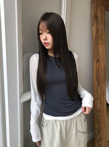 オビンカラースリムタンクトップTシャツセット