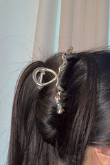 Silver cubic wave hairpin