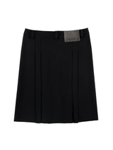 クラシックプリーツミディスカート (BLACK)