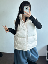B-CASIC FIT PADDINF VEST💚🩶🖤🤍🤎6COLOR