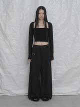[mnem] ピュアボレロファーカーディガン (black)