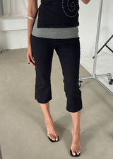 STRIPE FOLDING CAPRI PANTS