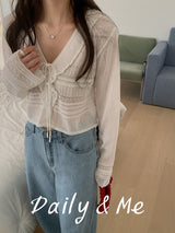 frill see-through cardigan(4color)