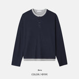 Henley Neck Layered Crop T-Shirt