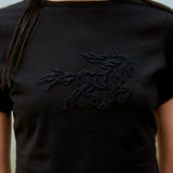 ホースクロップTシャツ(ブラック)
