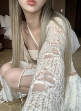 Buruna Net Strap Cardigan (ivory)