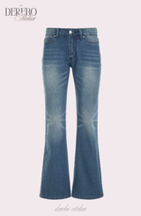 Roy Blue Dist Semi-Long Denim Pants