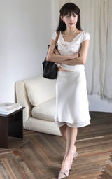 [ pearl guest look 🤍 ] royant pearl satin drape bl
