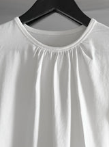 センター シャーリング ラウンド クロップトップ