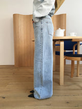 Road wide light denim