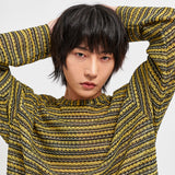 SEE-THROUGH CRAFT KNIT PULLOVER YELLOW