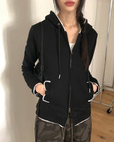 [MADE] Cooming レースパネルポケットツーウェイロングスリーブパーカージップアップ