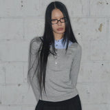 SHIRT LAYERED LONG SLEEVE (GRAY) F25ZB023