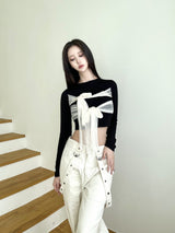 1101. シフォンリボンクロップT