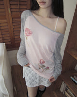 イフフローラルロングスリーブTシャツ