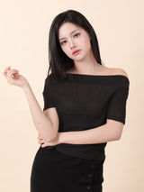 シースルーリボントップス Black