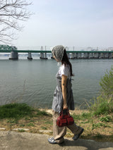 プレイド バックストラップ ワンピース (2color)
