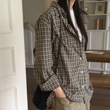 Cadel Vintage Check Geek Chic Overfit Long Sleeve Shirt