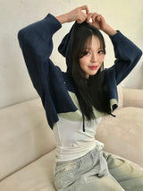 Marco crop knit zip up