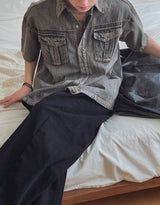 Bart Camo Cutout Wide Denim Pants