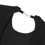 [ULKIN] Backless Double Ribbon Top_Black